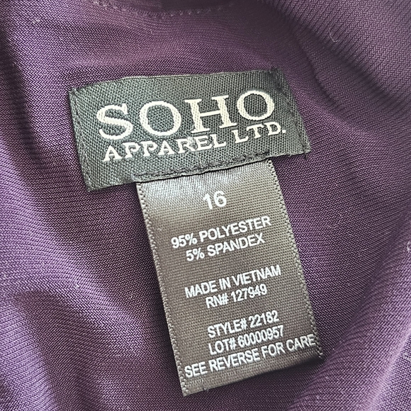 Beautiful soho Apparel purple dress 16 Wrap 3/4 Sleeve - Picture 4 of 7